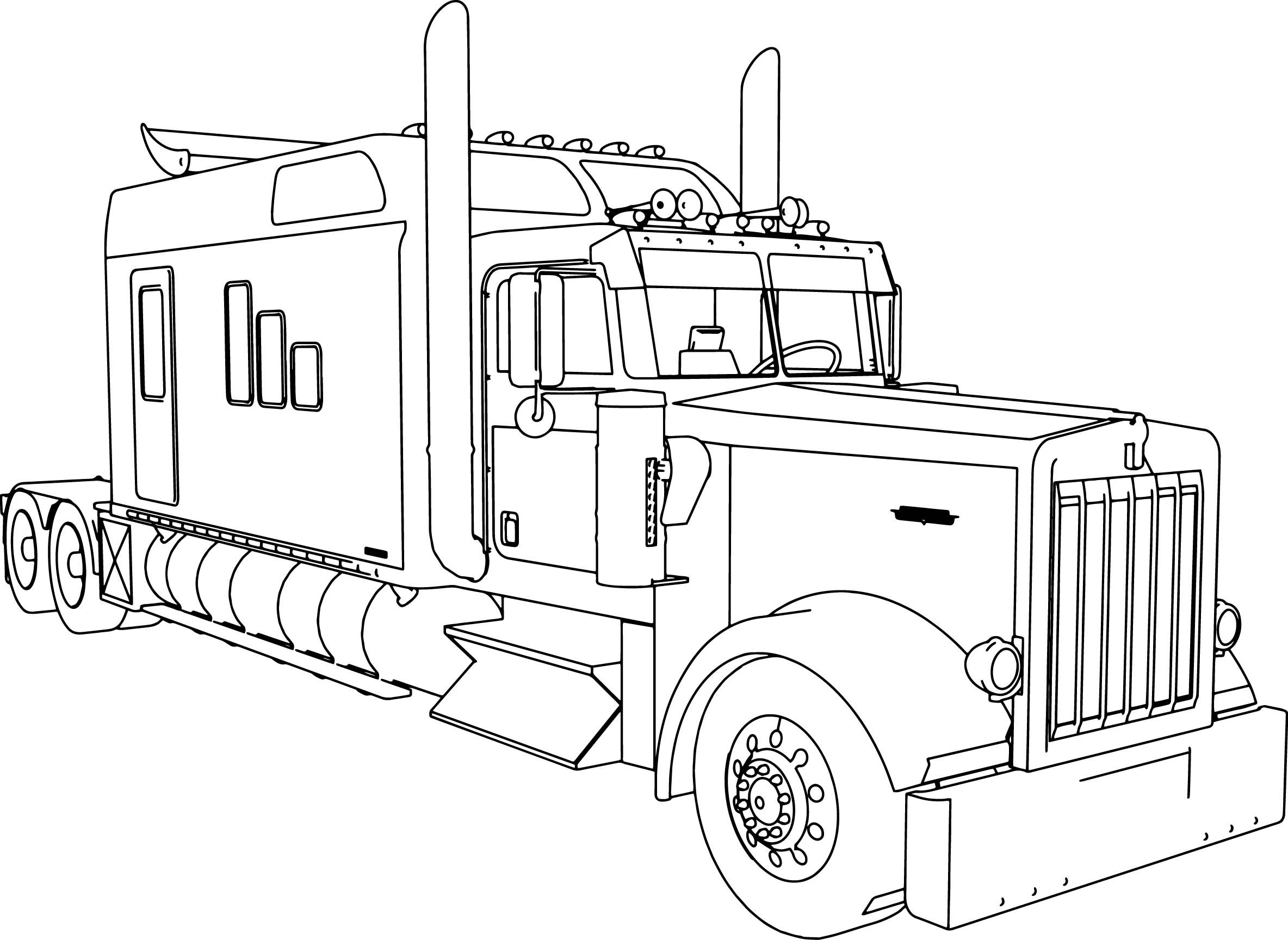 Peterbilt semi truck coloring page drawing sketch sketch coloring page truck coloring pages monster truck coloring pages tractor coloring pages