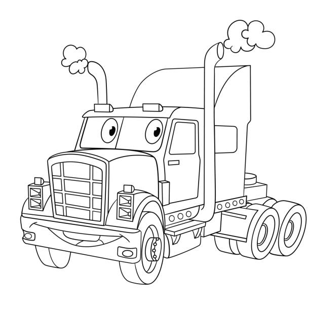 Truck coloring pages stock illustrations royalty