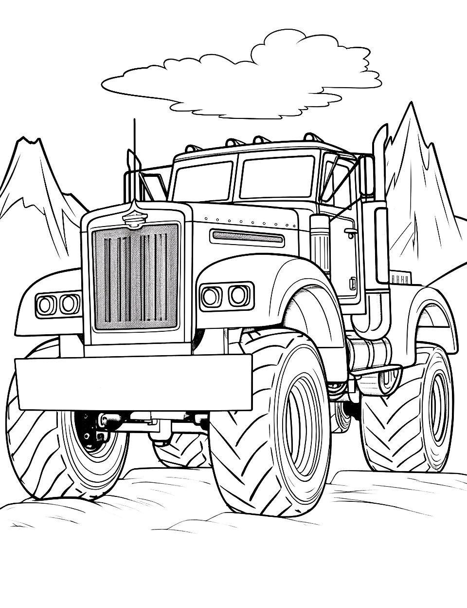 Monster truck coloring pages free printable sheets
