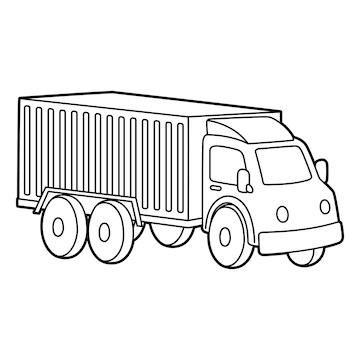 Premium vector truck coloring page isolated for kids