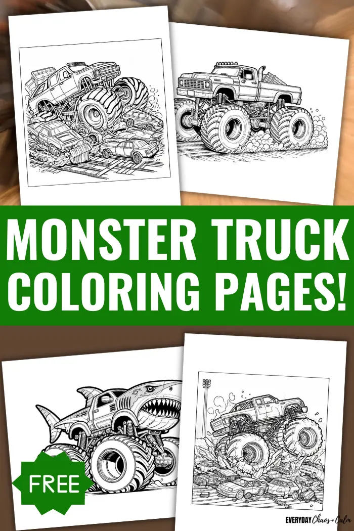 Free monster truck coloring pages for kids