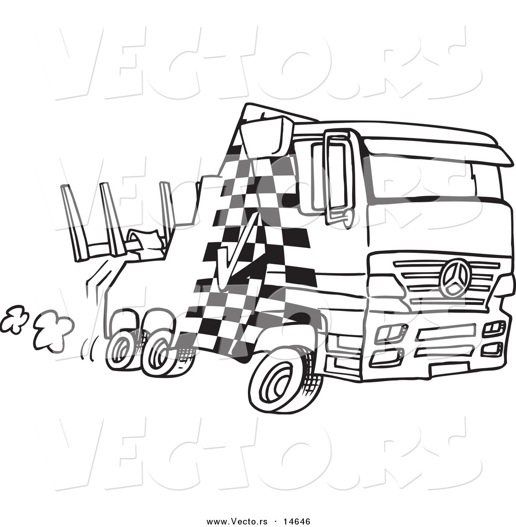 R of a cartoon fast tow truck