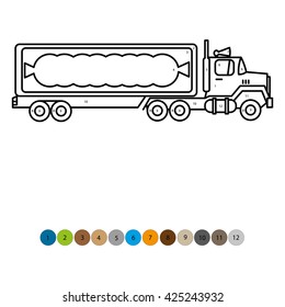 Vektor stok illustration coloring book kids truck transportation tanpa royalti