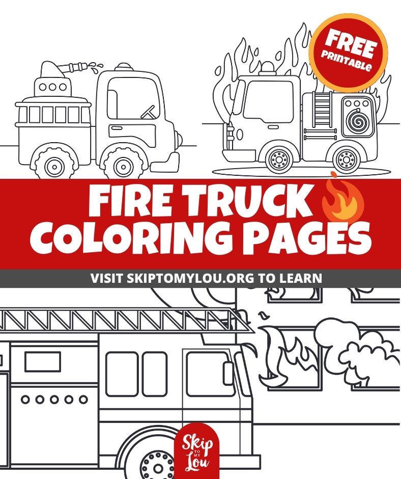 Free printable fire truck coloring pages with book download skip to my lou