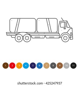 Illustration coloring book kids truck transportation stock illustration