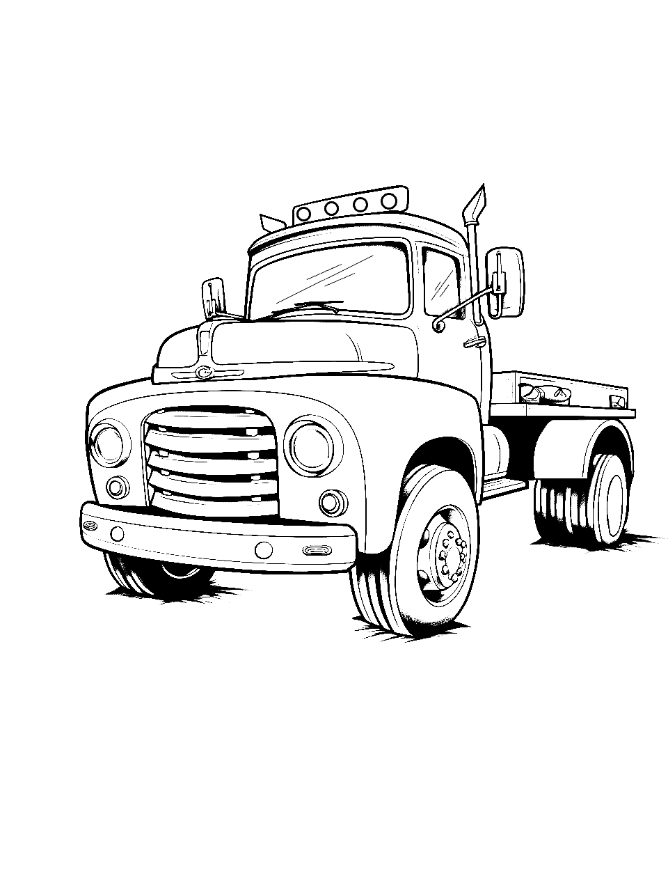 Truck coloring pages free printable sheets