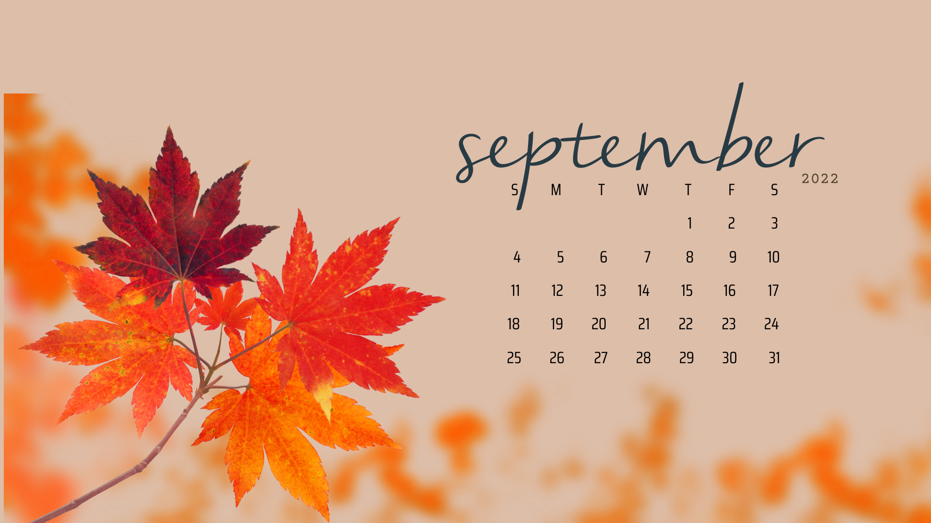 Free september desktop calendar backgrounds