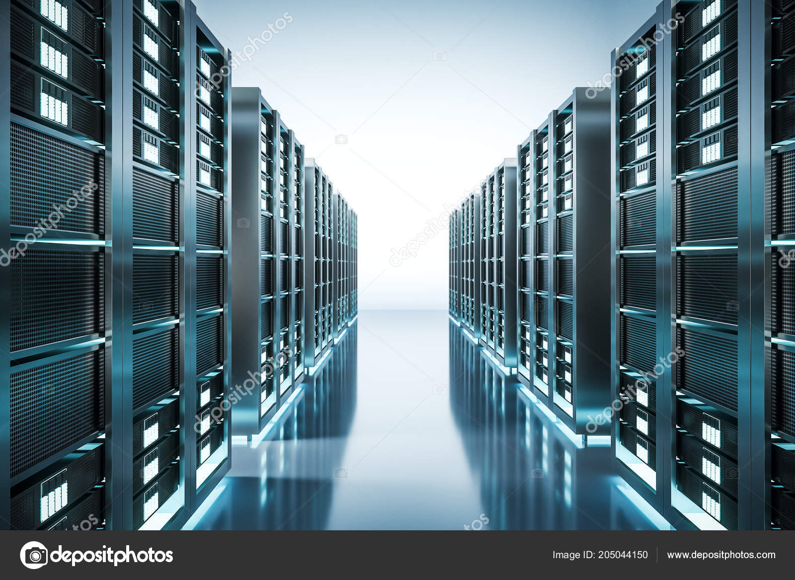Abstract shiny server room wallpaper technology software concept rendering stock photo by peshkova