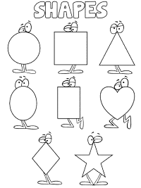 Shapes coloring pages and patterns