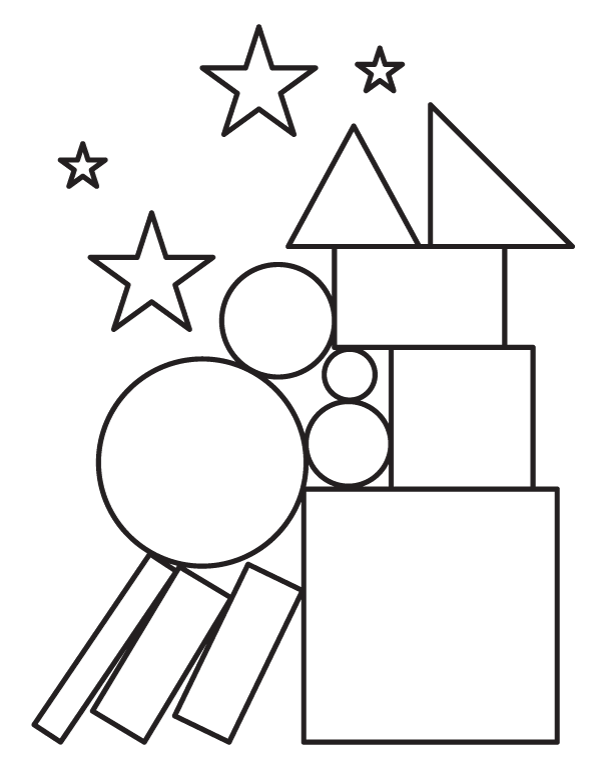 Printable shapes coloring page