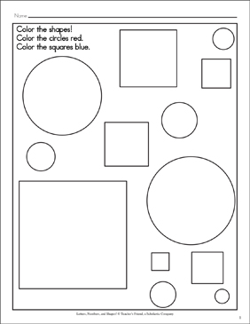Shapes coloring pages printable skills sheets