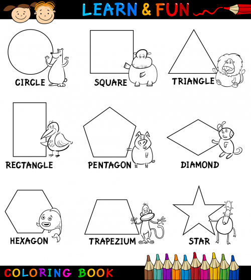 Printable easy shapes coloring page