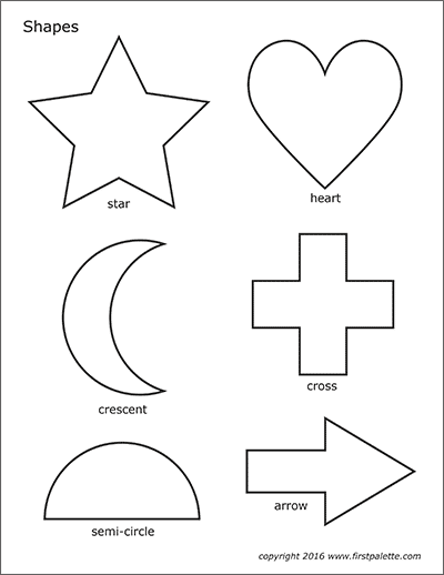 Basic shapes free printable templates coloring pages