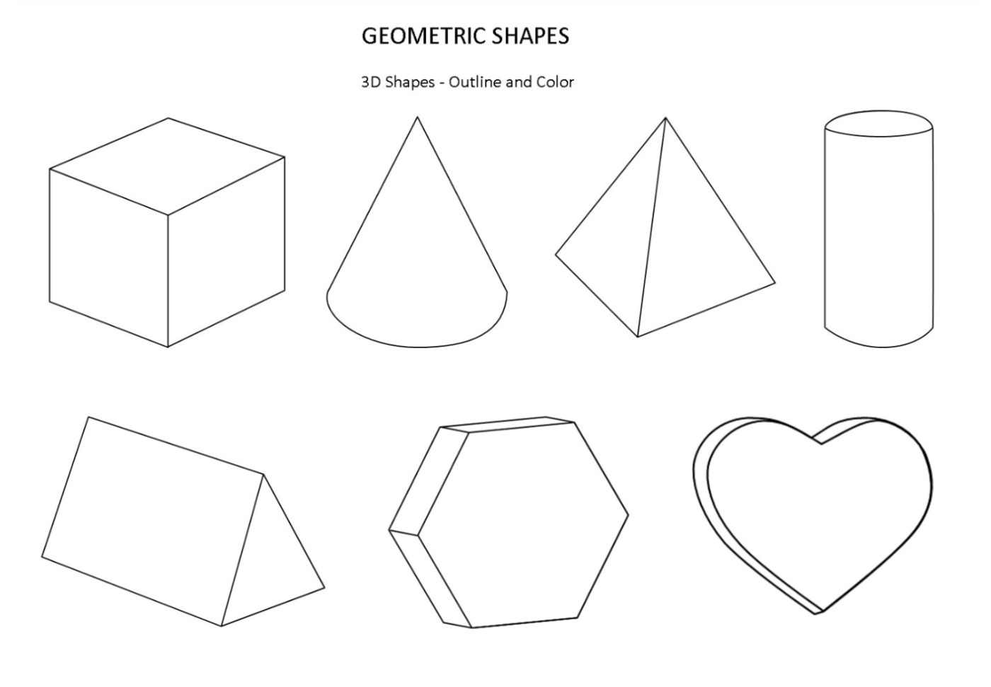 Free printable shapes coloring pages for kids