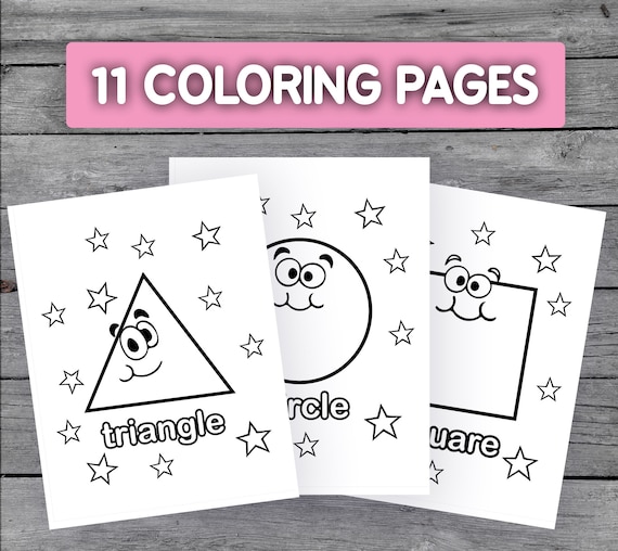 Printable shapes coloring pages worksheets for kids preschool kindergarten homeschool