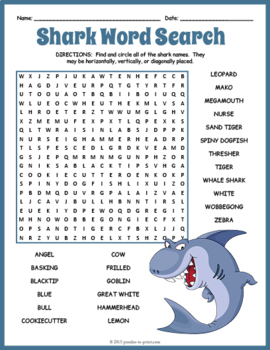 All about sharks word search puzzle worksheet activity by puzzles to print