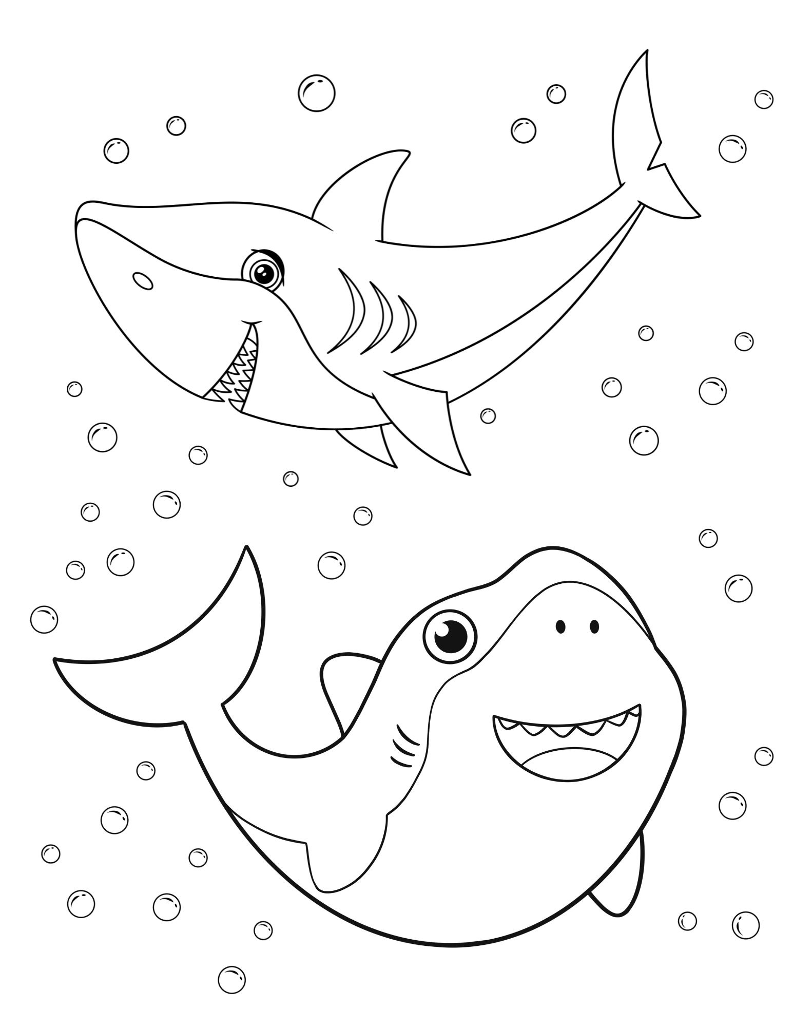 Spectacular shark coloring pages for kids and adults