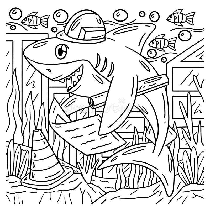 Coloring page shark stock illustrations â coloring page shark stock illustrations vectors clipart