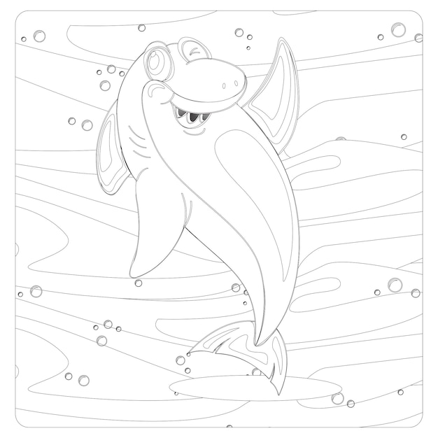 Premium vector printable shark coloring pages for kids