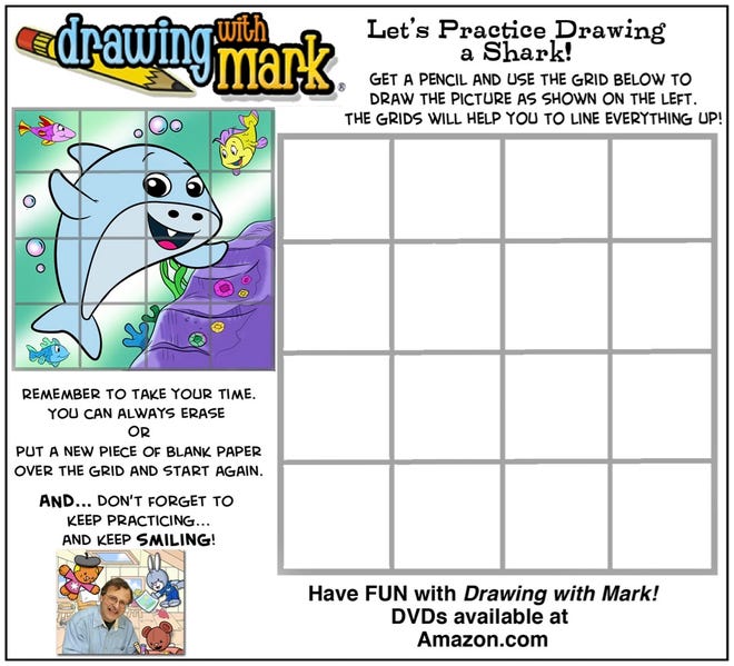 Kids activities lets learn about sharks includes drawing word search and more
