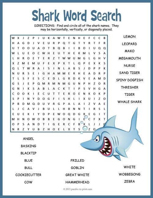 All about sharks word search puzzle worksheet activity shark activities shark shark week crafts