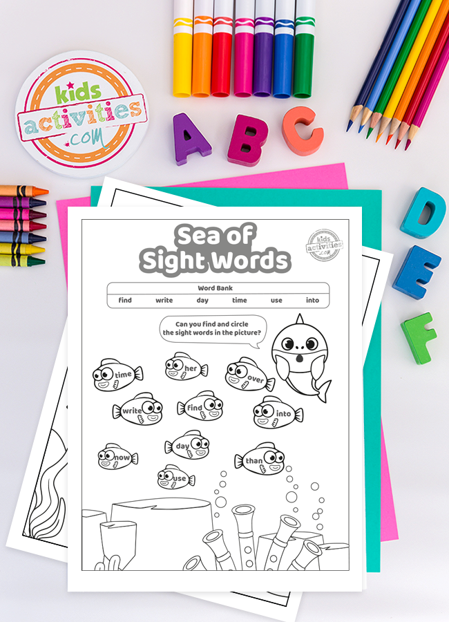 The best baby shark sight words printables kids activities blog