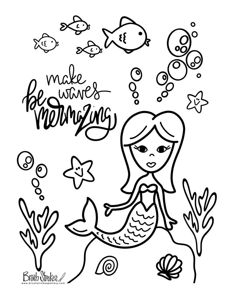 Under the sea coloring pages â brush strokes pottery