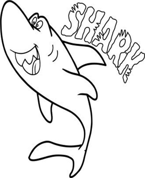 Free easy to print shark coloring pages