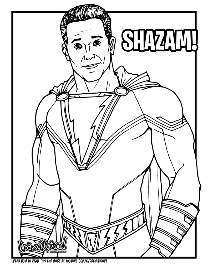 How to draw shazam movie drawing tutorial