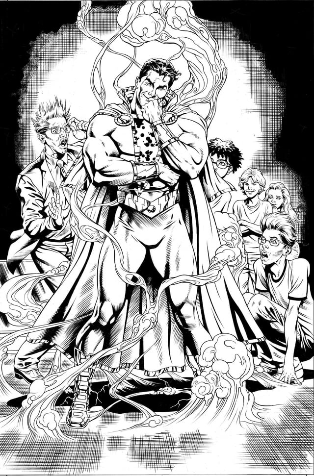 Uncolored preview page of shazam art by dale eaglesham rdcics
