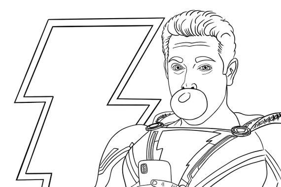 Cute shazam coloring page coloring page