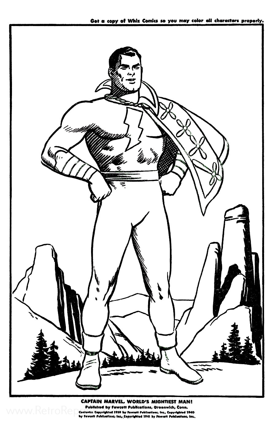 Shaza captain arvel coloring pages coloring books at retro reprints