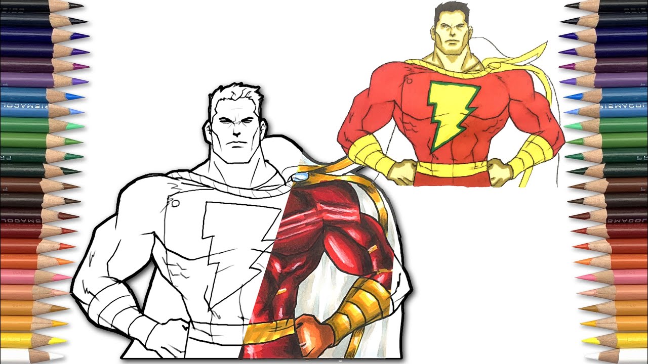 Shazam coloring pages old to new shazam coloring ncs father