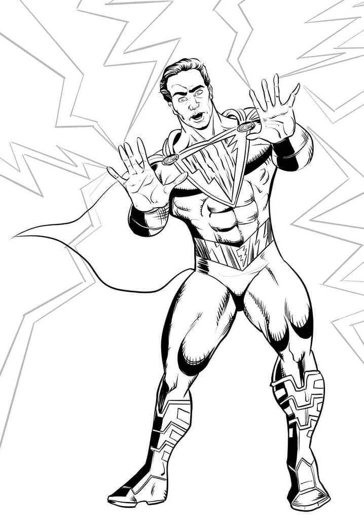Shazam coloring pages printable for free download