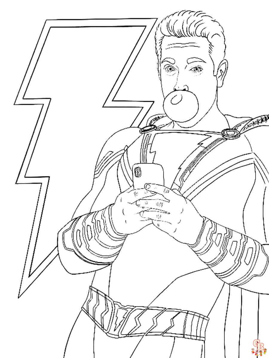 Find free shazam coloring pages on website
