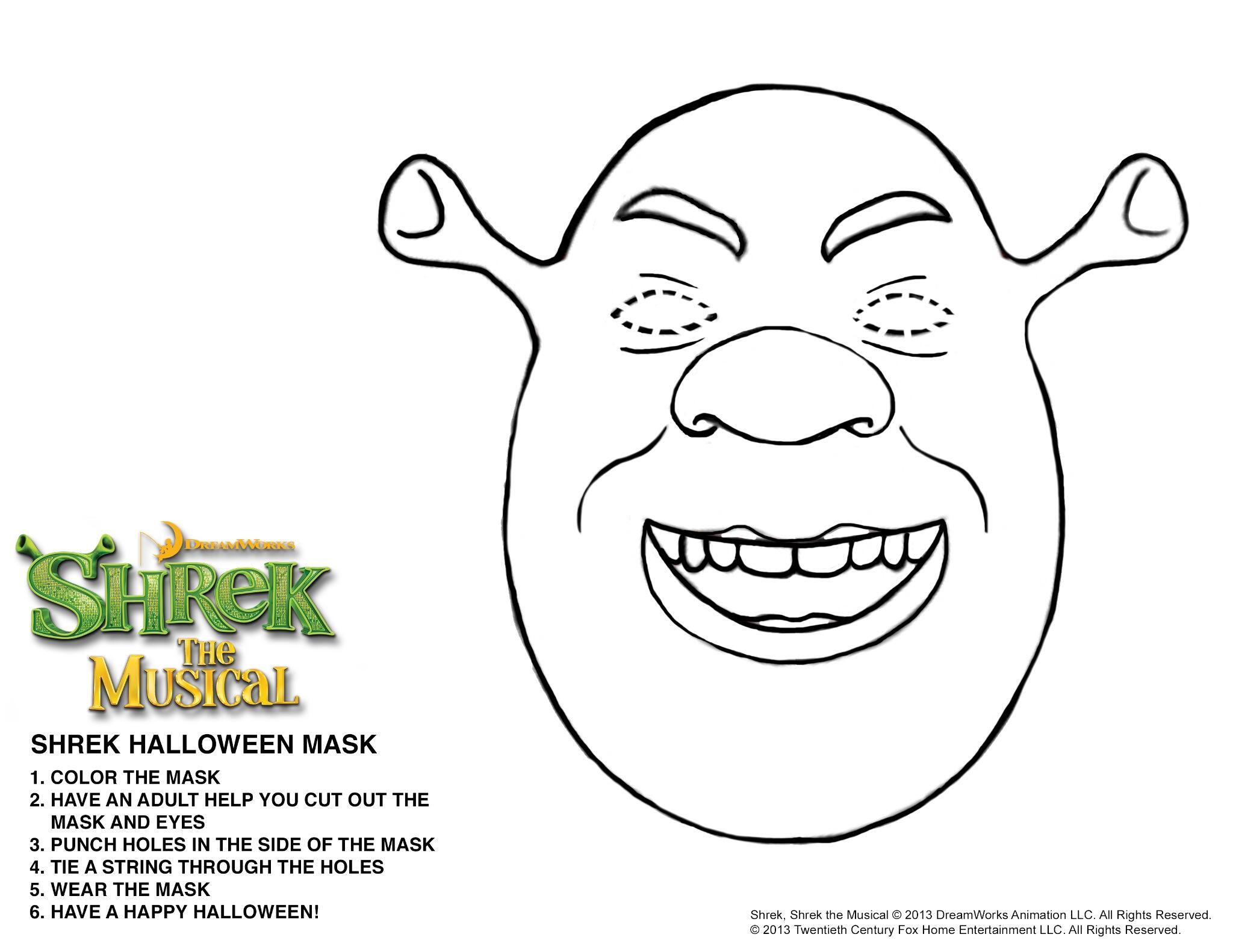 Shrek the musical on x need a last minute halloween costume download print and color in this shrek mask shrektober trickortreat httptcobemuzrkj x