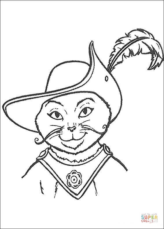 Face of puss in boots coloring page free printable coloring pages