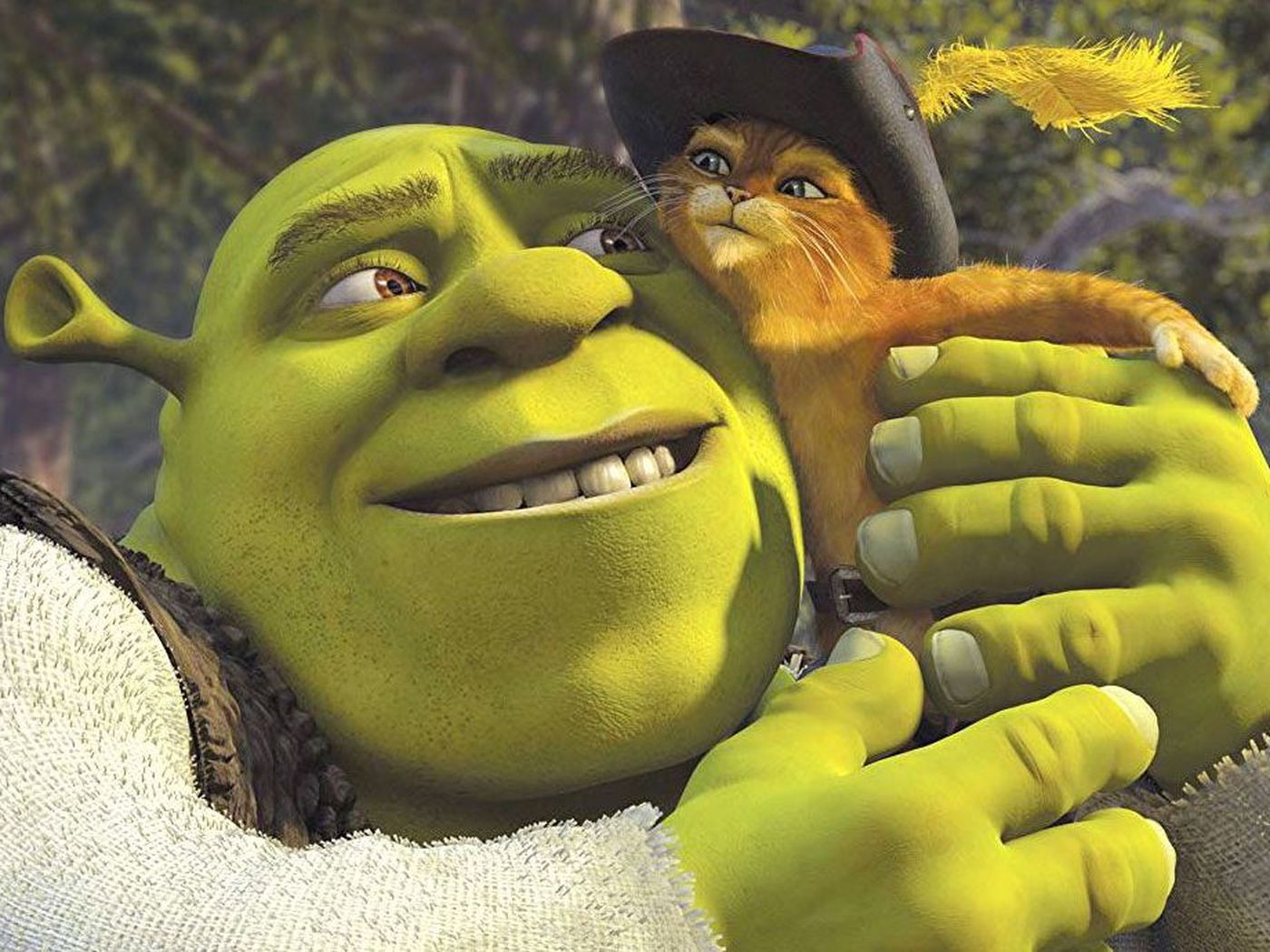 Is shrek not in puss in boots the last wish because hes dead