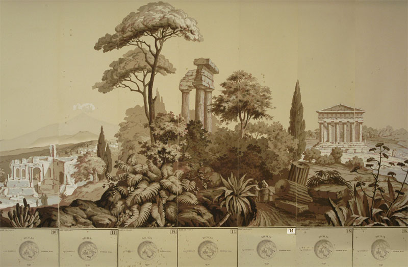 Sicilia al diament co antique french scenic wallpaper