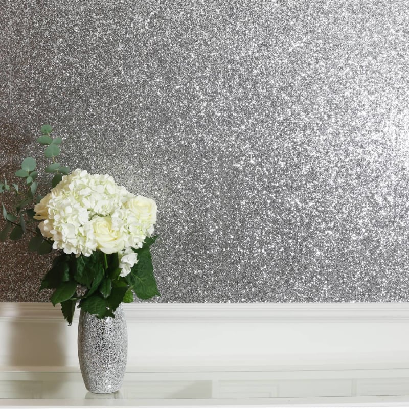 Sequin sparkle silver wallpaper cheap wallpaper
