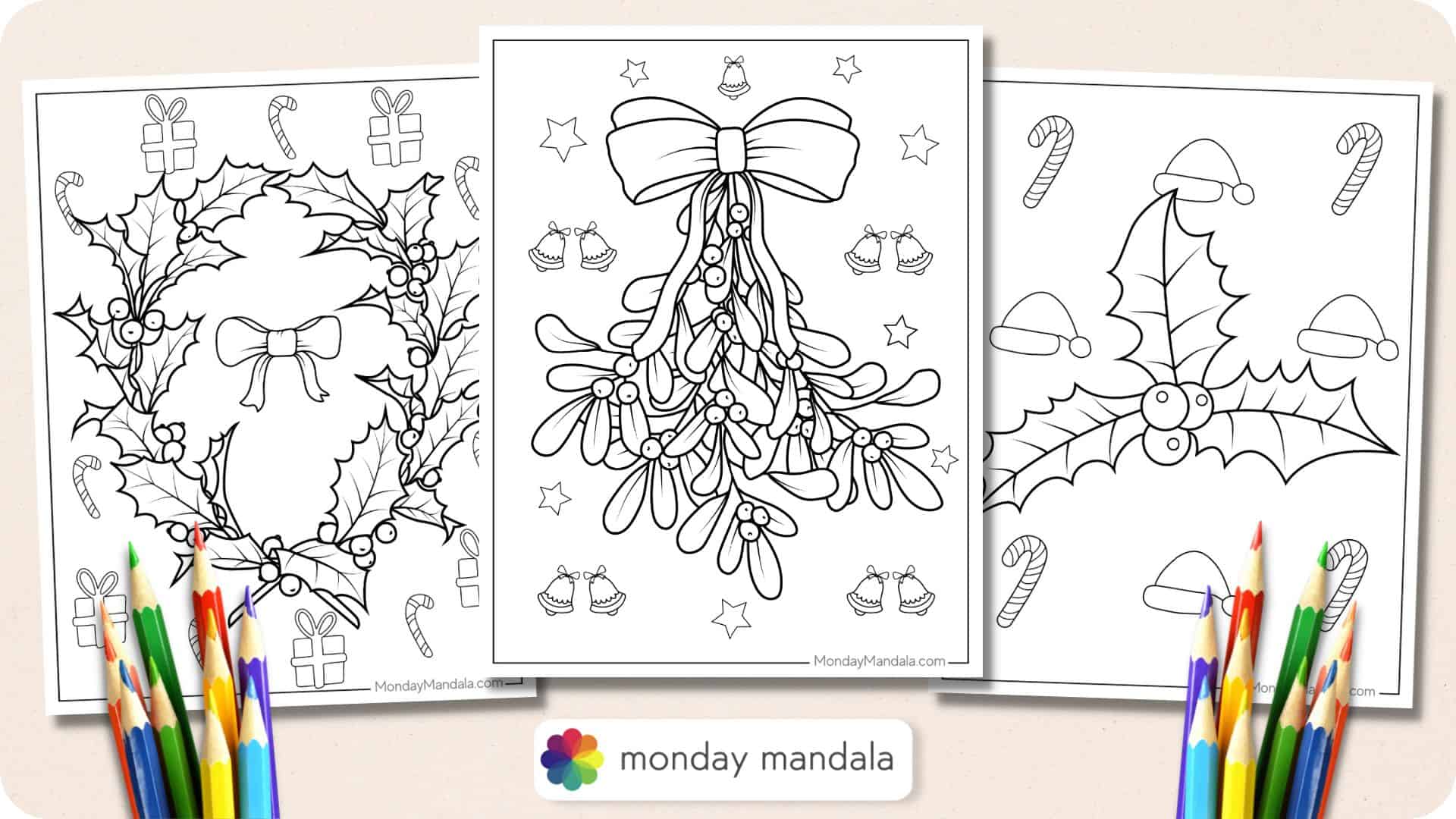Mistletoe coloring pages free pdf printables