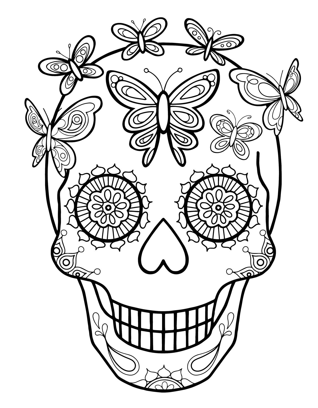 Day of the dead coloring pages printable for free download