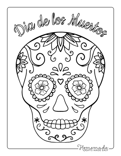 Sugar skull coloring pages for day of the dead