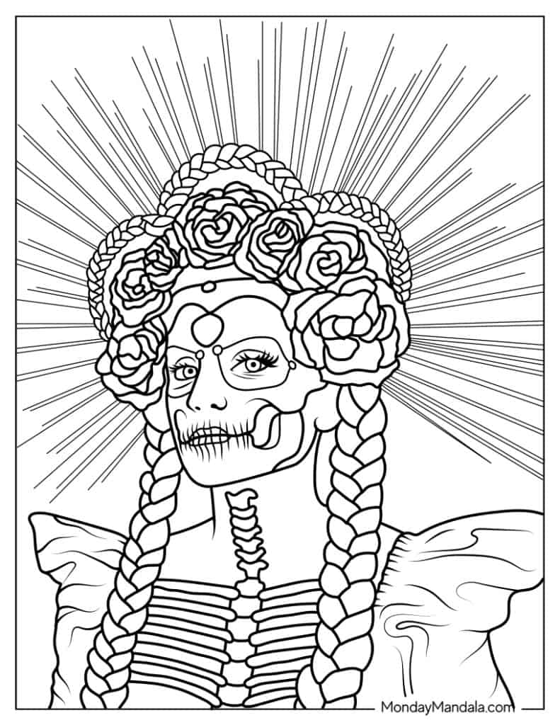 Sugar skulls coloring pages free pdf printables