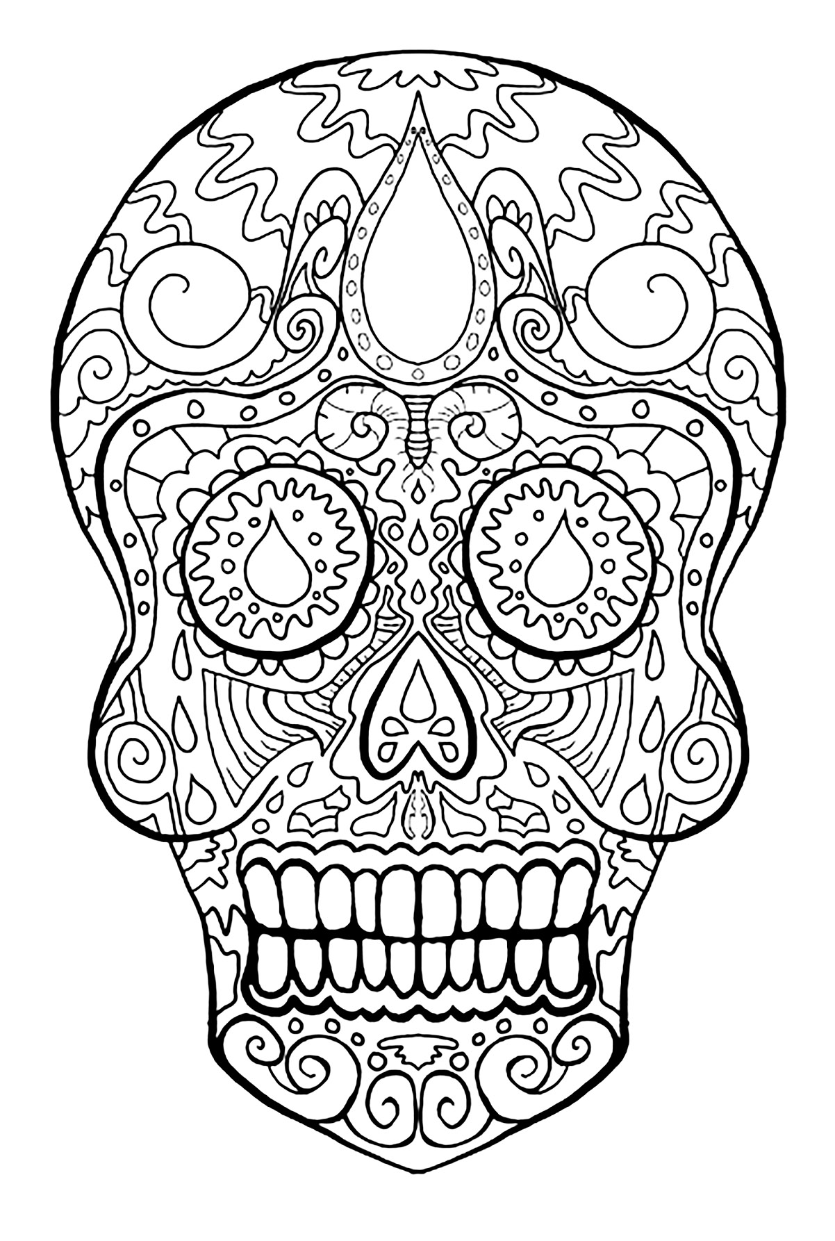 Dãas de los muertos day of the dead coloring pages to print for free