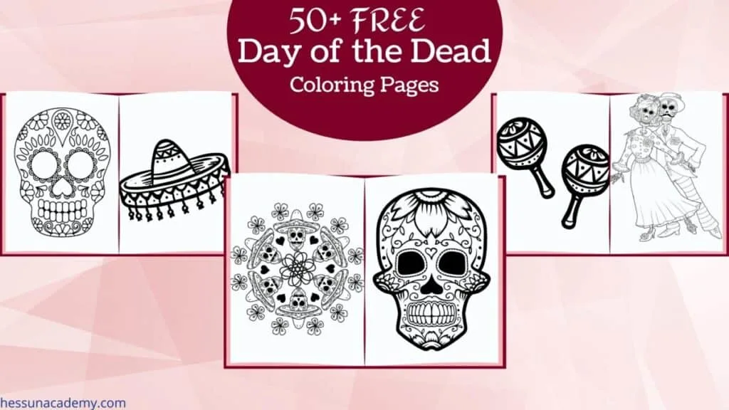 Free printable day of the dead coloring pages for kids and adults