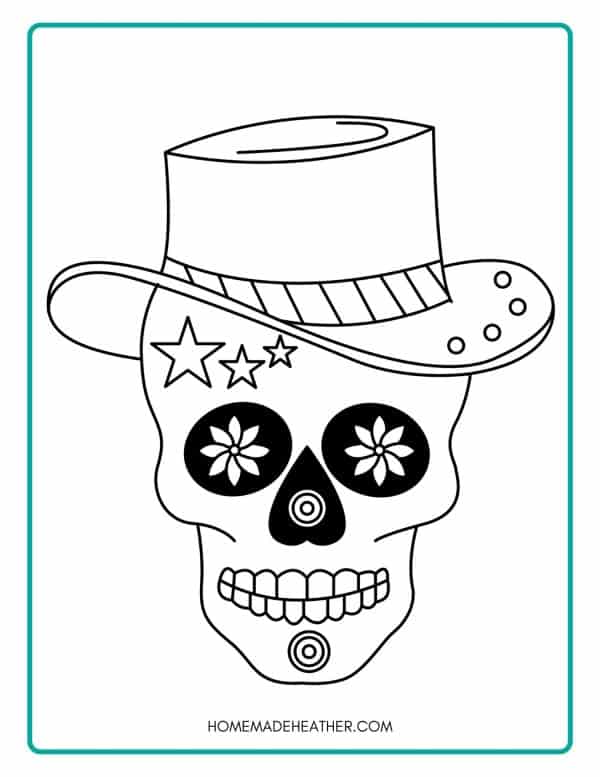 Free printable sugar skull coloring pages homemade heather