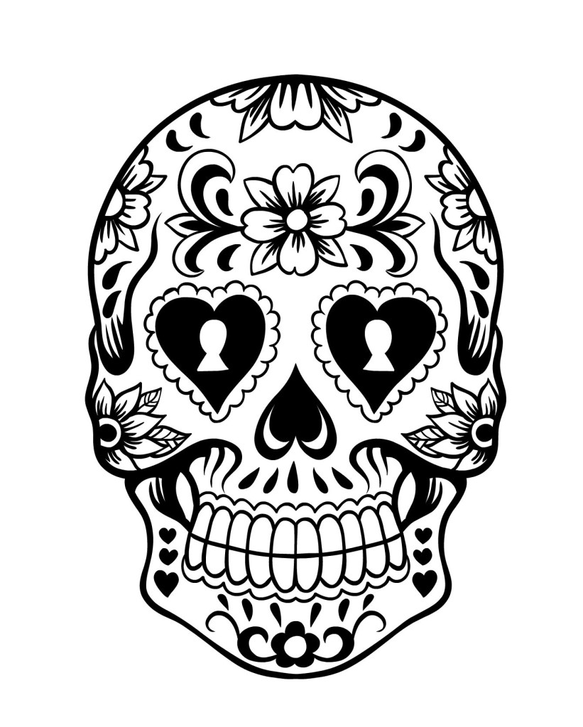 Day of the dead history and free sugar skulls coloring pages