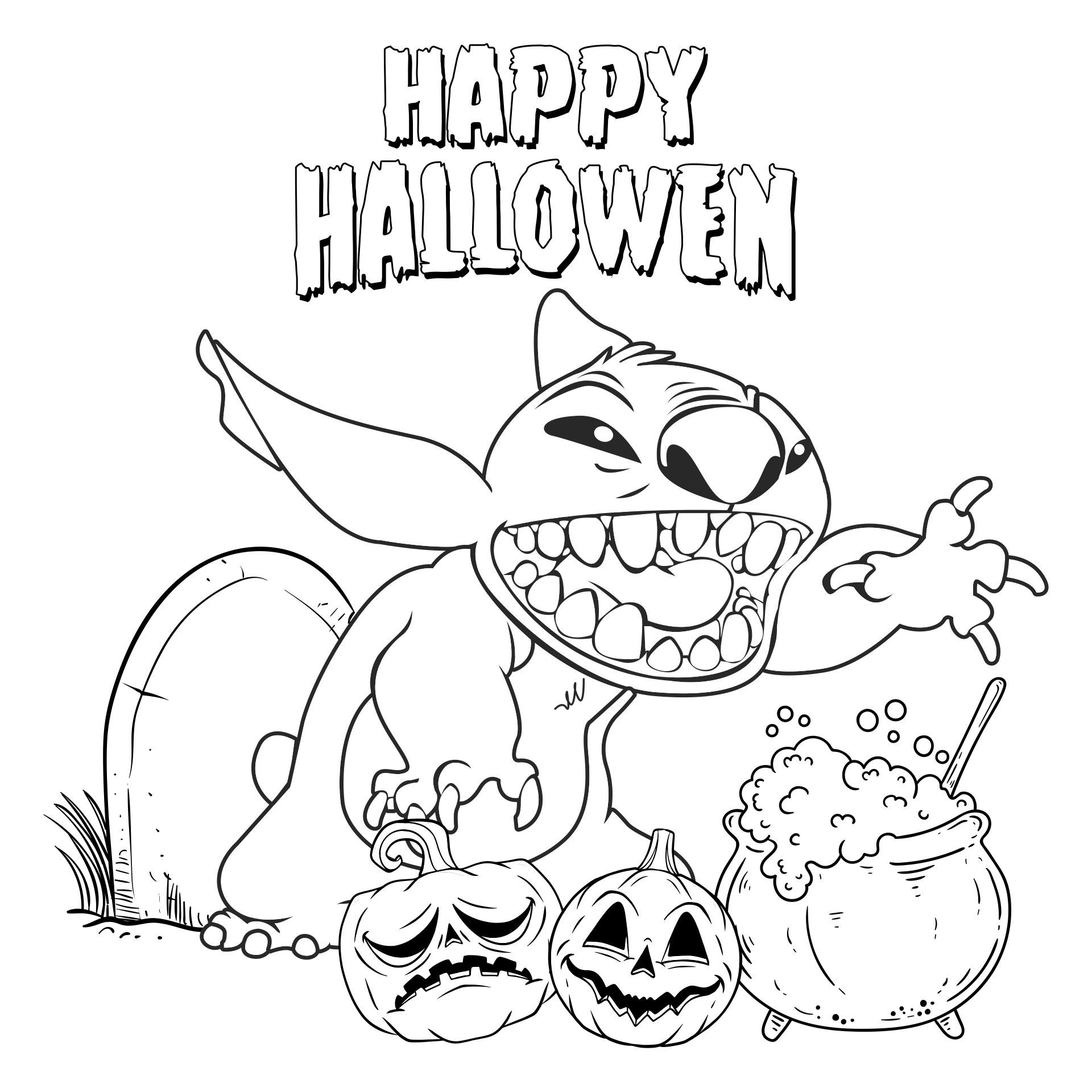 Best disney halloween coloring pages printable pdf for free at printablee halloween coloring pages halloween coloring pages printable stitch coloring pages
