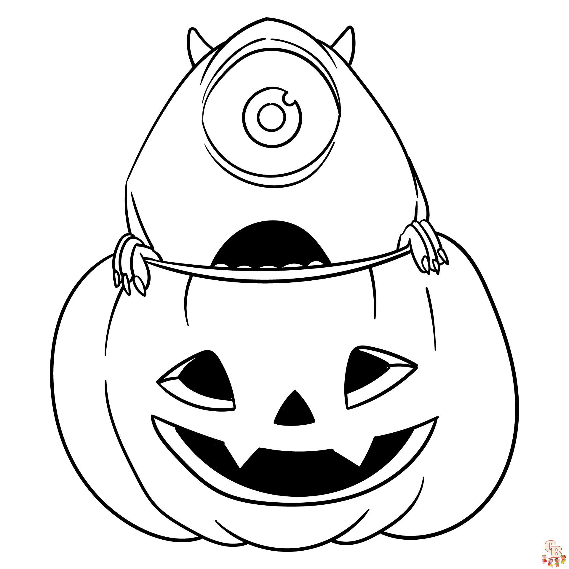 Easy cute halloween coloring pages
